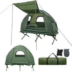 5-in-1 Folding Camping Cot – Tent with Air Mattress, Pillow & Sleeping Bag