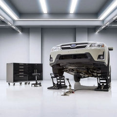 Hydraulic Car Lift with Ramps, 3,000 lb. Capacity per Pair, Heavy-Duty Vehicle Lift for Automotive Maintenance and Repair