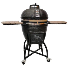 22-Inch Kamado-Style Ceramic Charcoal Grill with Grill Cover