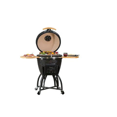 22-Inch Kamado-Style Ceramic Charcoal Grill with Grill Cover