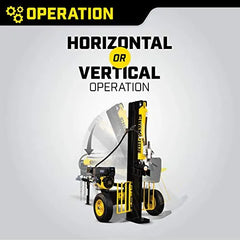 25-Ton Horizontal/Vertical Full-Beam Gas Log Splitter with Auto Return