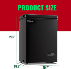 5.0 Cu. Ft. Chest Freezer with 2 Removable Stainless Steel Baskets, Electronic Control, 41°F to -15°F, Black