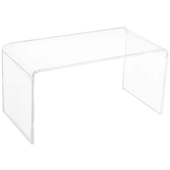 32" Clear Acrylic Waterfall Coffee Table, 20mm Thick Rectangle Modern Transparent Table for Living Room