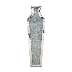 Tall Crushed Diamond Floor Vase, Luxury Decorative Crystal Accent Vase for Living Room, Bedroom and Home Decor