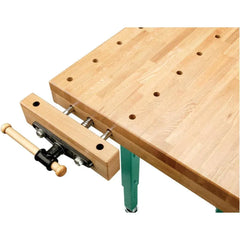 Heavy-Duty Oak Workbench with Steel Legs