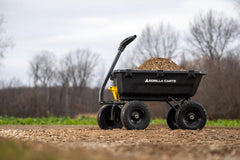 7-Cubic-Foot Poly Dump Garden Cart with No-Flat Tires, 1,200-Lb. Capacity, Black