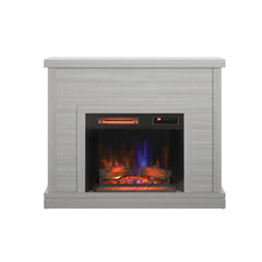 52" Shiplap Wall Fireplace Mantel, Modern Electric Fireplace with 3D Flame Effect Insert for Home Decor