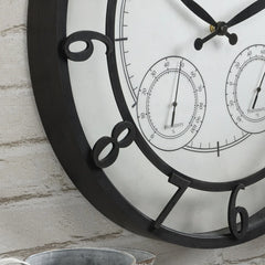 18" Bronze-Tone Outdoor Wall Clock, Weather-Resistant Plastic, Farmhouse Style