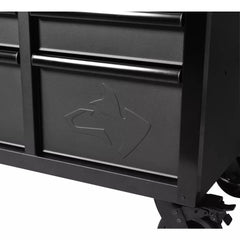 61-Inch W x 23-Inch D 15-Drawer Mobile Workbench with Solid Wood Top