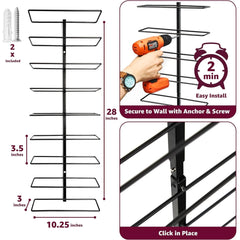 27 Bottle Wall Mounted Wine Rack, Vertical Wine Storage Organizer for Home Bar, Kitchen and Dining Room