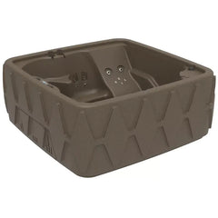 4-Person Square Plug-and-Play Hot Tub with Ozonator – 20 Stainless Steel Jets, LED Waterfall, 110V