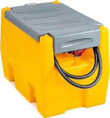 58-Gallon Gasoline Fuel Tank with 12V Electric Transfer Pump, 40 GPM, 4-Meter Hose, Yellow