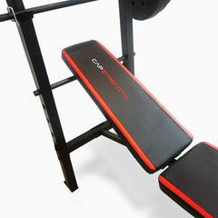 Adjustable Standard Weight Bench with Rack and Leg Extension, 90 lb. Weight Set