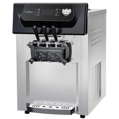 2200W 3-Flavor Soft Serve Ice Cream Machine, 5.3–7.4 Gal/Hr, LCD Touch Screen, Automatic Cleaning