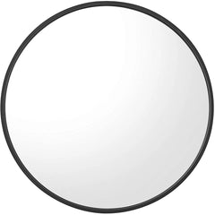 Modern Round Aluminum Wall Mirror, Decorative Circular Metal Frame Mirror for Living Room, Bedroom and Entryway