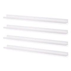 Set of 4 Floating Wall Shelves, 46 Inch Picture Ledge Display Shelves for Photos, Artwork and Home Decor