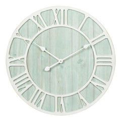 Green Blue Quartz Coastal Wall Clock, Decorative Nautical Wall Clock for Living Room, Bedroom and Home Decor