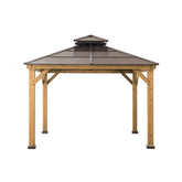 10 x 10 ft. Cedar-Framed Gazebo with Steel 2-Tier Hip Roof Hardtop