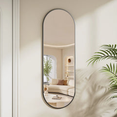 48 x 16 Inch Full Length Wall Mirror with Leather Strap, Hanging Full Body Mirror for Bedroom, Entryway and Home Decor