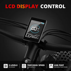 750W 720Wh Electric Bike for Adults, 26-Inch Fat Tires, 20 MPH, UL2849