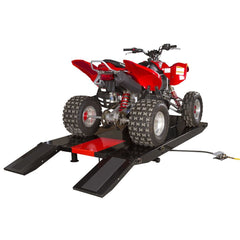ATV Lift Table and Center Jack, Heavy-Duty Hydraulic Motorcycle and ATV Lift Stand, Adjustable Service Lift Platform