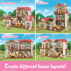 Dollhouse Playset with Figures, Furniture and Accessories