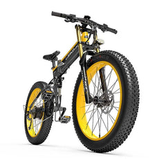 1000W 26-Inch Fat Tire Folding Electric Mountain Bike, Dual Crown Fork, 17.5Ah