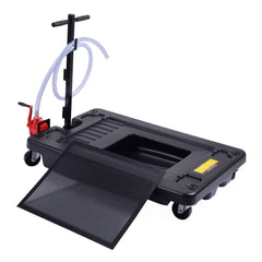 17 Gallon Portable Oil Drain Pan – Low Profile with Pump & 8ft Hose