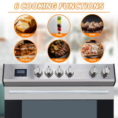 5.0 Cu. Ft. Freestanding Electric Range with Front Controls and 5 Cooktop Elements, Stainless Steel