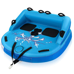 Inflatable Towable Tube for Boating, 1-2 Person Sofa-Style Water Towable with Drainage