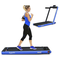 2-in-1 Folding Electric Treadmill, 2.25 HP, Under-Desk, with Dual Display and Smart App Control