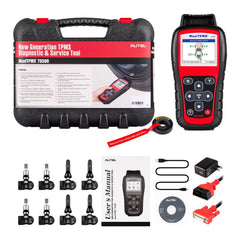 TPMS Diagnostic Service Tool with Interchangeable Valves, 4-Piece 315MHz Sensors and 4-Piece 433MHz Sensors
