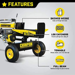 25-Ton Horizontal/Vertical Full-Beam Gas Log Splitter with Auto Return