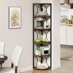 67 Inch Tall Corner Shelf, Freestanding Corner Bookshelf and Storage Shelving Unit