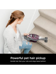 Lightweight Corded Stick Vacuum with XL Dust Cup, LED Headlights and Pet Hair Tools, Bordeaux/Silver
