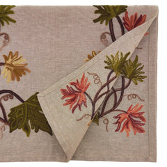16x72 Inch Embroidered Fall Leaf Table Runner, Autumn Decorative Dining Table Runner for Home and Holiday Decor
