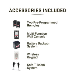 3/4 HP Chain Drive Garage Door Opener with Battery Backup