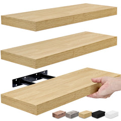16 Inch Floating Wall Shelves, 3 Pack Farmhouse Hanging Display and Storage Shelves