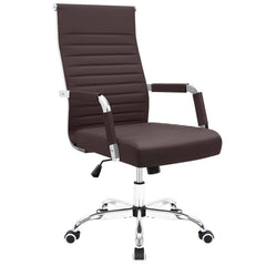 Ergonomic Ribbed Office Chair, Modern Computer Desk Chair with Comfortable Upholstered Seat for Home and Office