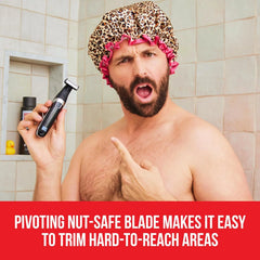 Men's Electric Body Hair Trimmer, Rechargeable Waterproof Cordless Personal Grooming Shaver