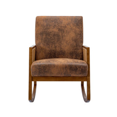 Upholstered Tall Back Rocking Chair, Smooth Gliding Accent Armchair for Comfortable Living Room Seating