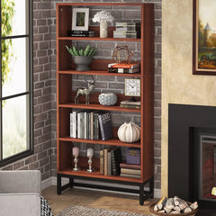 70.87 Inch Tall 5-Tier Bookcase, Large Bookshelf with 31.5 Inch Wide Storage