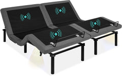 Twin XL Adjustable Bed Frame, Electric Adjustable Base with Wireless Remote Control, Night Light, Massage Function and 2 USB Ports