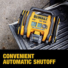 20V Cordless Tire Inflator, Compact and Portable, with Automatic Shut-Off and LED Light