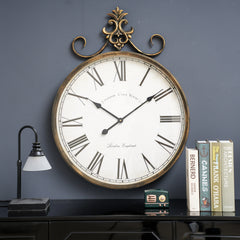 Large Antique Wall Clock, Vintage Decorative Hanging Clock for Living Room, Bedroom and Office