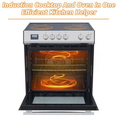 5.0 Cu. Ft. Freestanding Electric Range with Front Controls and 5 Cooktop Elements, Stainless Steel