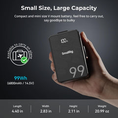 99Wh 6800mAh V Mount Battery, Rechargeable Professional Camera Battery for Video and Photography