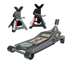 3-Ton Low-Profile Floor Jack and Jack Stands Set