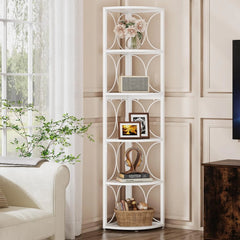 67 Inch Tall Corner Shelf, Freestanding Corner Bookshelf and Storage Shelving Unit