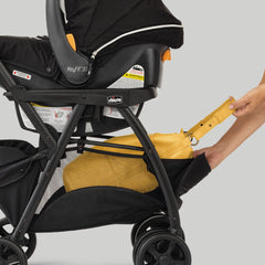 Lightweight Infant Car Seat Caddy Frame Stroller, Portable Baby Carrier Stroller Frame with Easy Fold Design